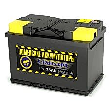 Аккумулятор 6СТ-75 L (660А) п/п СТАНДАРТ Ca/Ca (+;-)