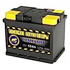 Аккумулятор 6СТ-55 L (525А) п/п СТАНДАРТ Ca/Ca (+;-)