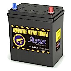 Аккумулятор АЗИЯ 6СТ-40 L (370А) п/п Ca/Ca (+;-) /матиз/